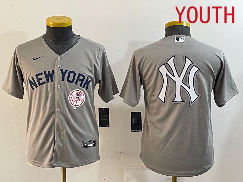 Youth New York Yankees Blank Grey Game 2024 Nike MLB Jersey style 121813->youth mlb jersey->Youth Jersey